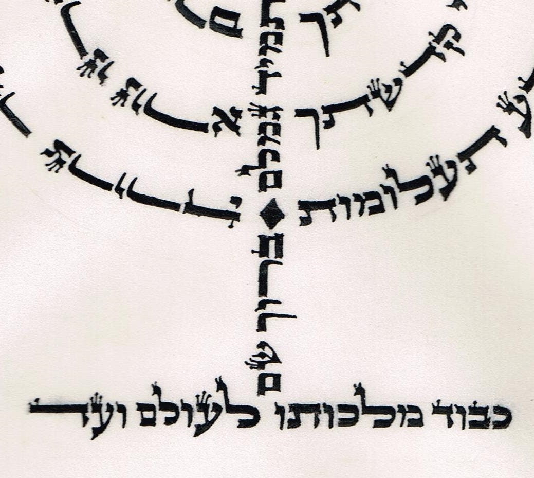 Shiviti Hand Written Scribal Menorah